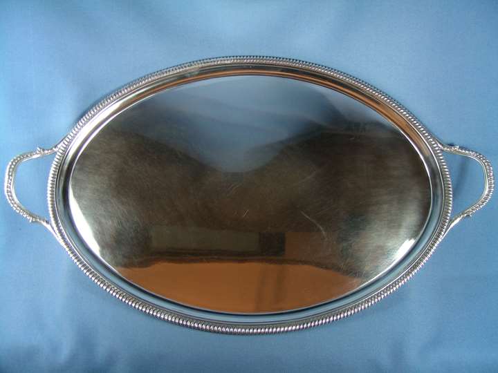 George III silver tray by Hannam and Crouch